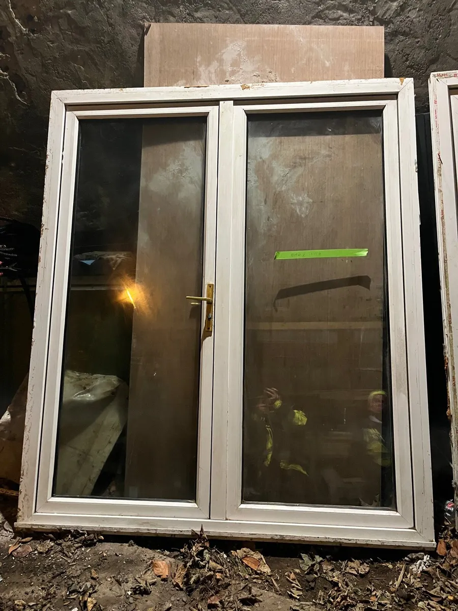 2 White PVC doors and 1 white window - Image 2