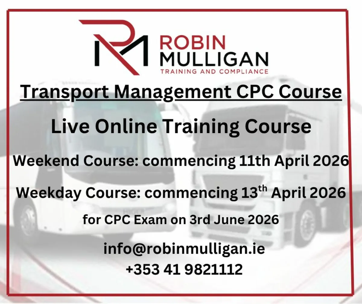 Online Transport Management CPC Course April 2026