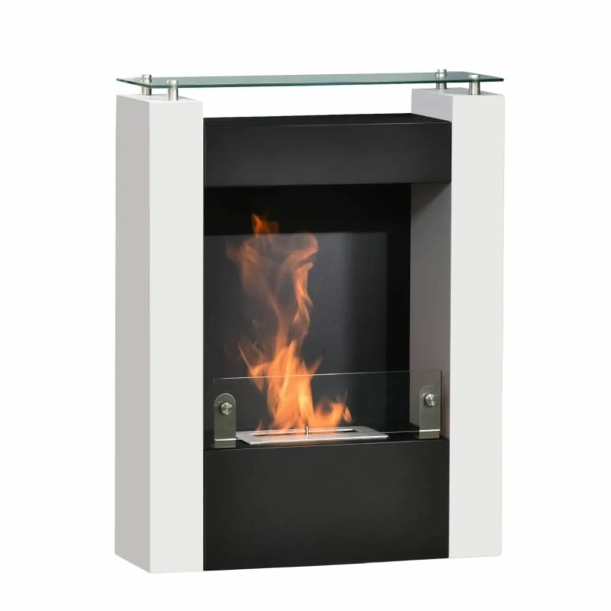 Freestanding Ethanol Fireplace with Tempered Glass - Image 1