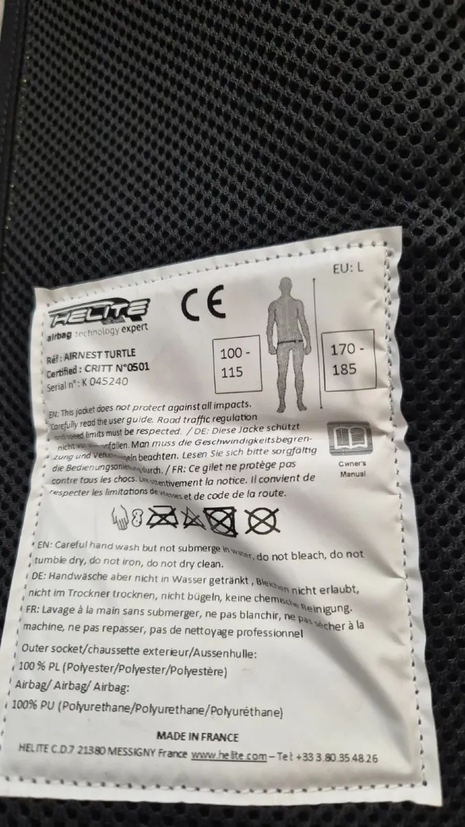 Helite Turtle airbag safety vests - Image 3