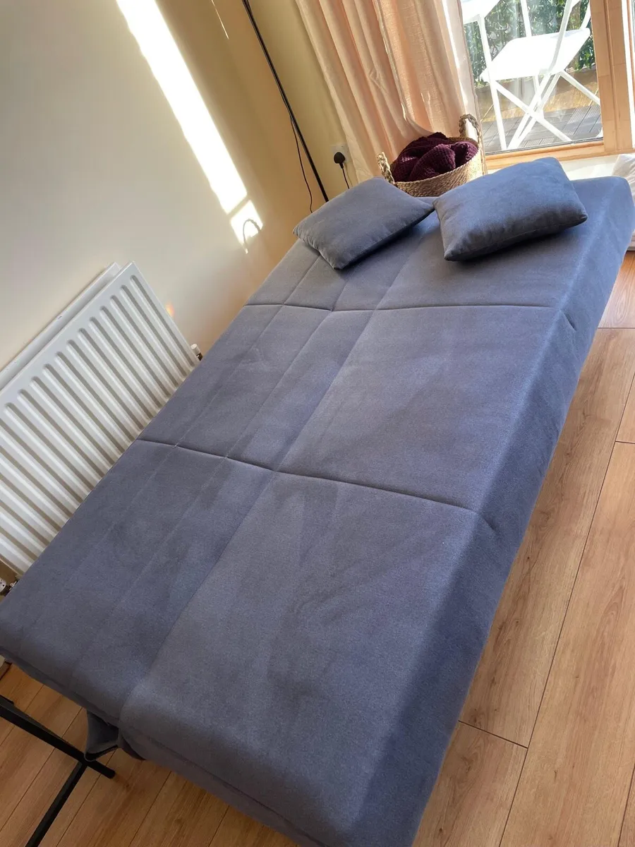Sofa bed with storage (grey/blue colour) - Image 2
