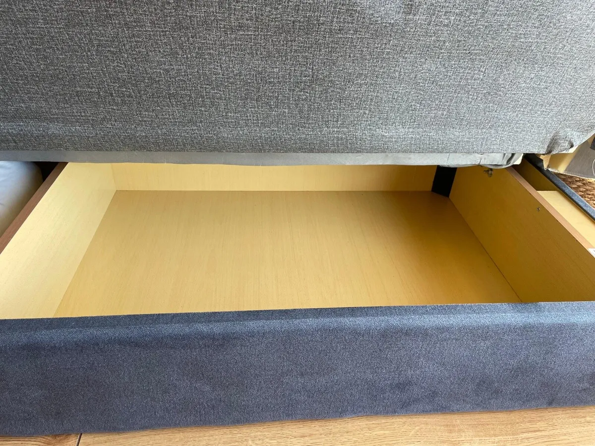 Sofa bed with storage (grey/blue colour) - Image 4