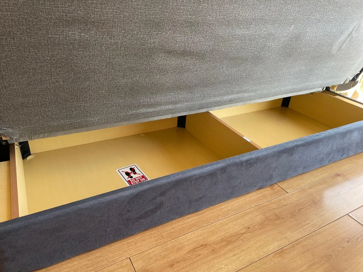 Sofa bed with storage (grey/blue colour) - Image 3