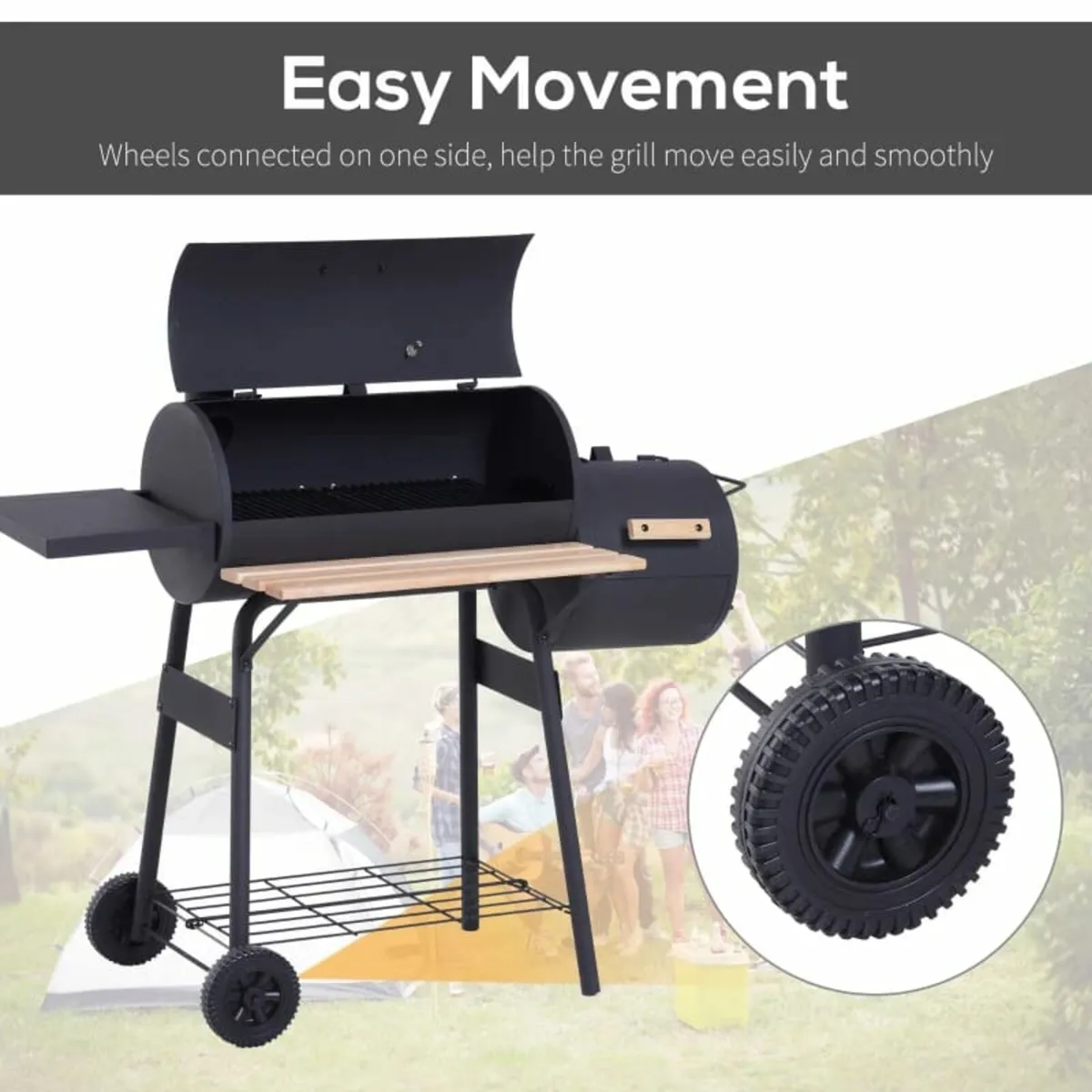 Portable Charcoal BBQ Grill, Cold-rolled Steel, So - Image 2