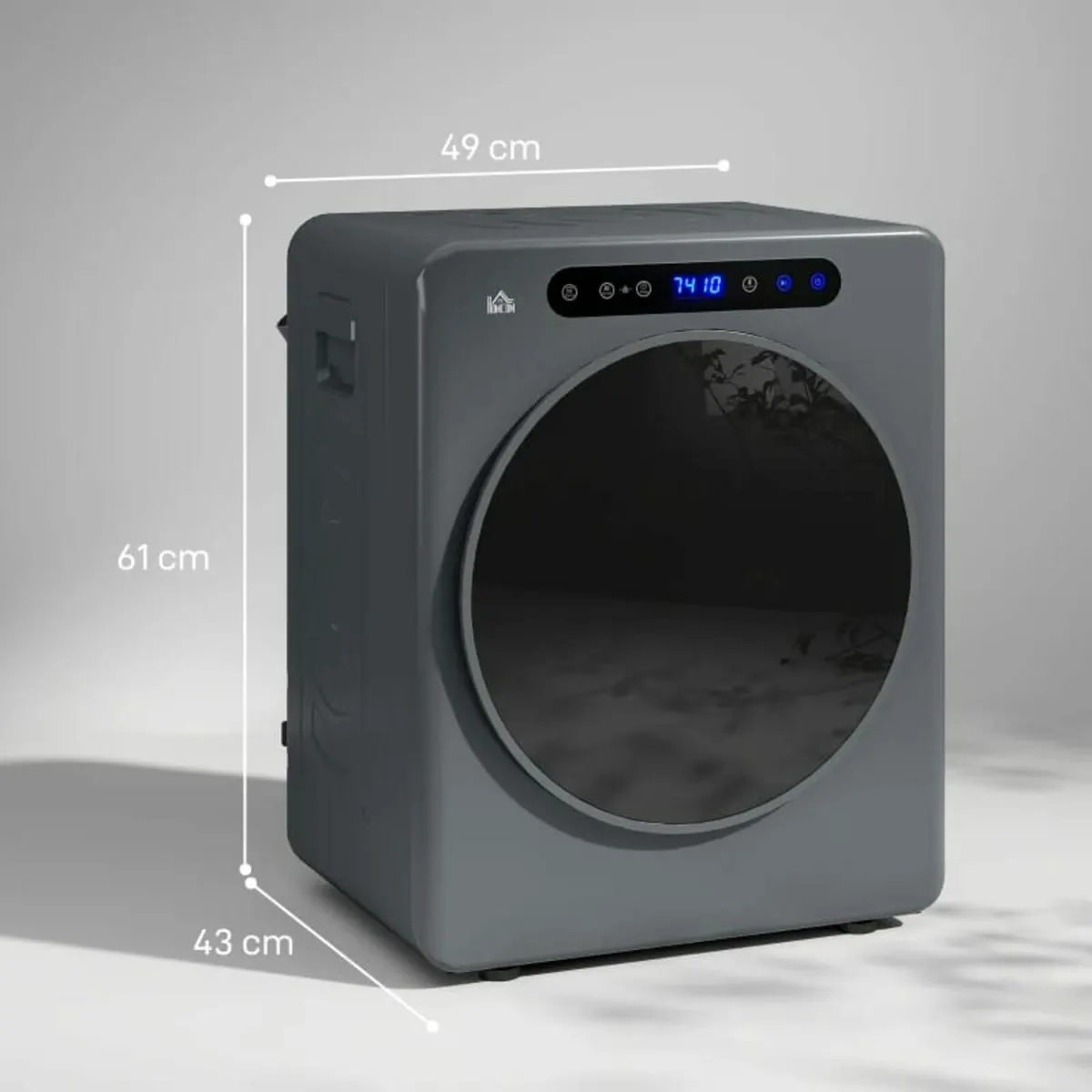 4kg Compact 40-60℃ Tumble Dryer - Grey - Image 3