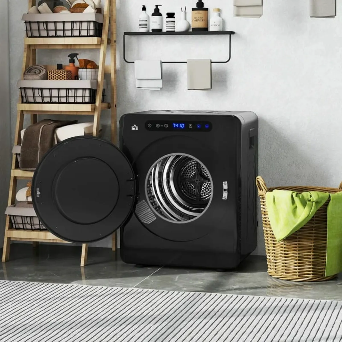 4kg Compact 40-60℃ Tumble Dryer - Black - Image 4