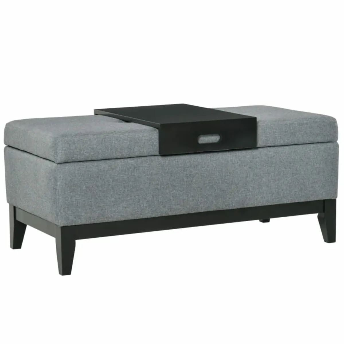 Bench with Storage, Removable Tray Upholstered Ben - Image 1