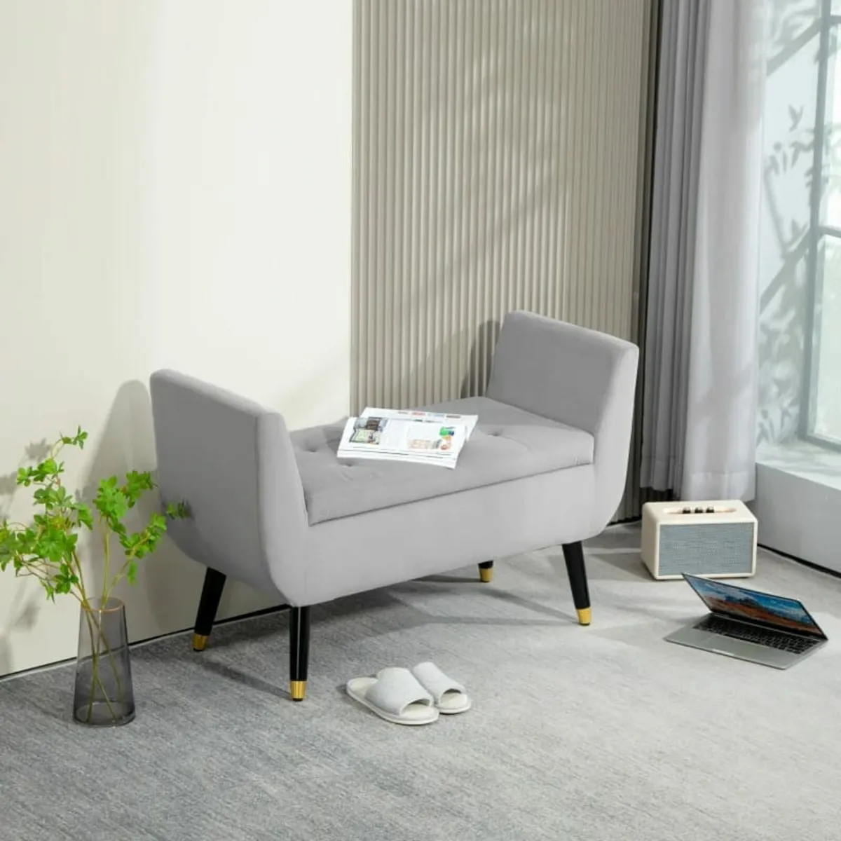 Storage Bench with Armrests and Storage, Trunk Ben - Image 4