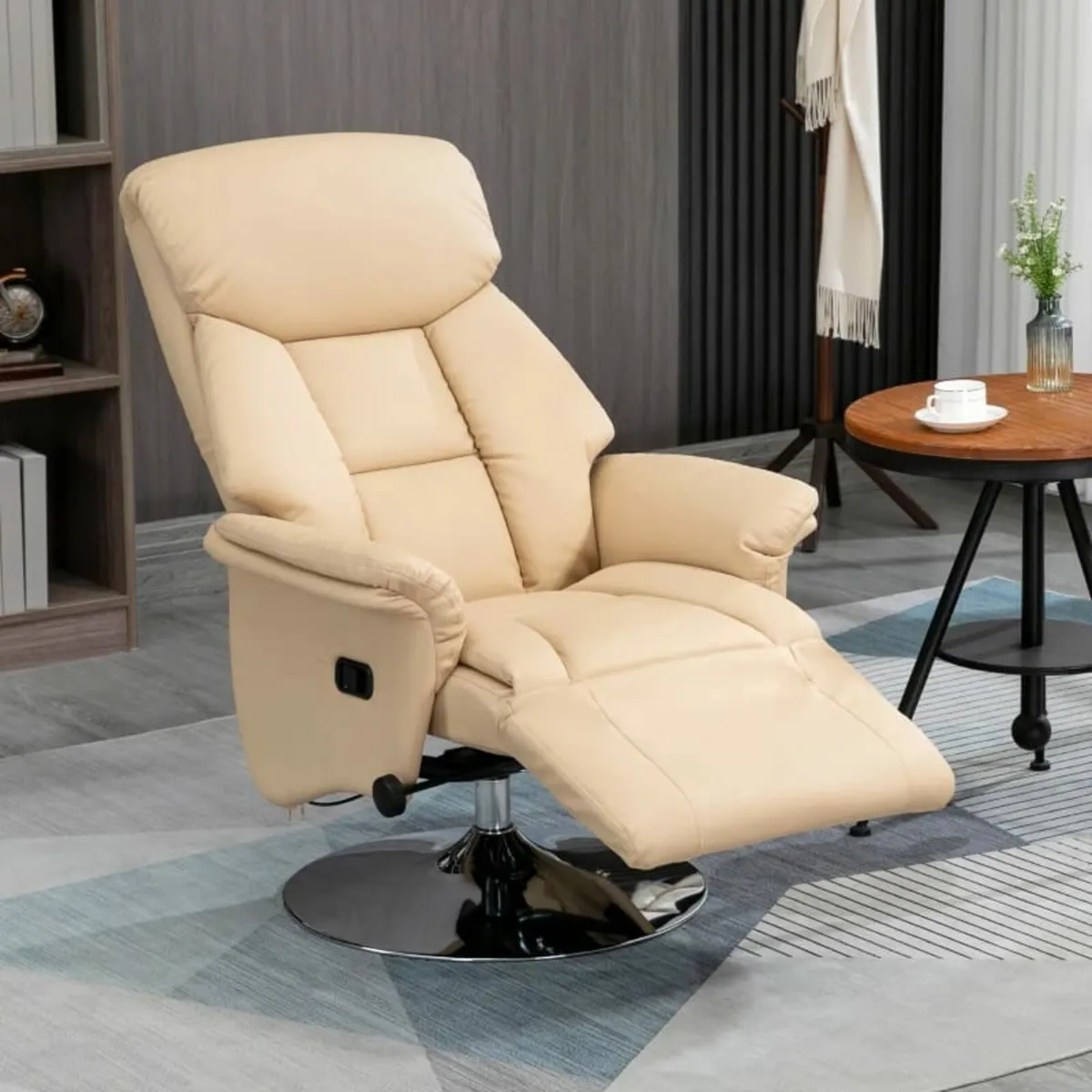 Recliner, reclining function, leather-look, footre - Image 1