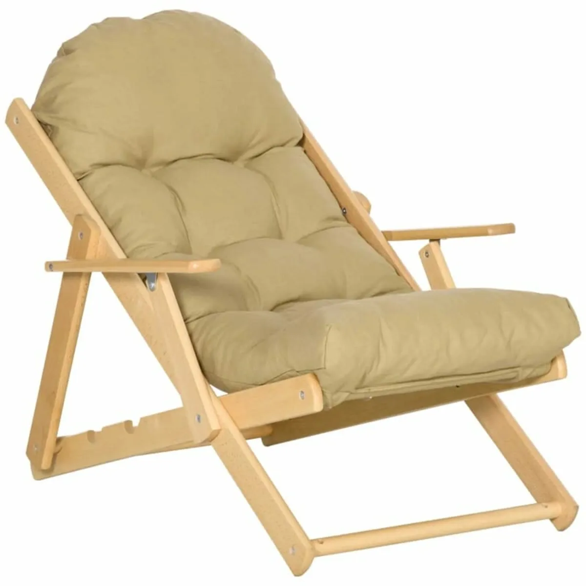 Accent chair, Recliner, Adjustable backrest, Beech - Image 2
