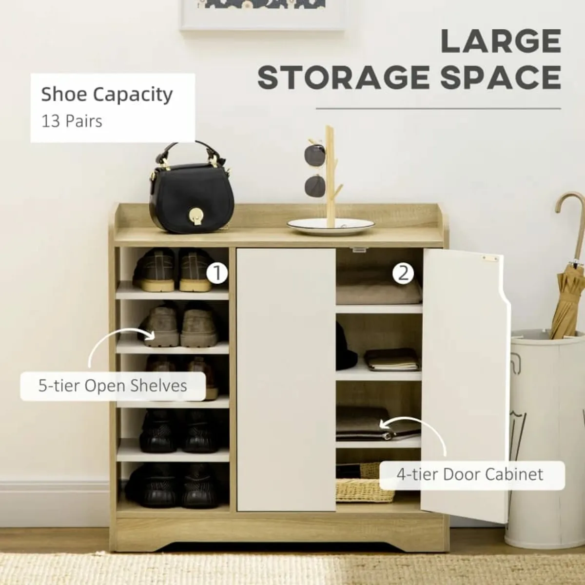 Storage with Double Doors and Open Shelves 13 Pair - Image 4