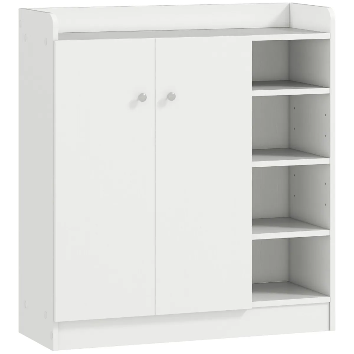 Shoe Storage Cabinet Two Doors w/ Adjustable 4 She - Image 1