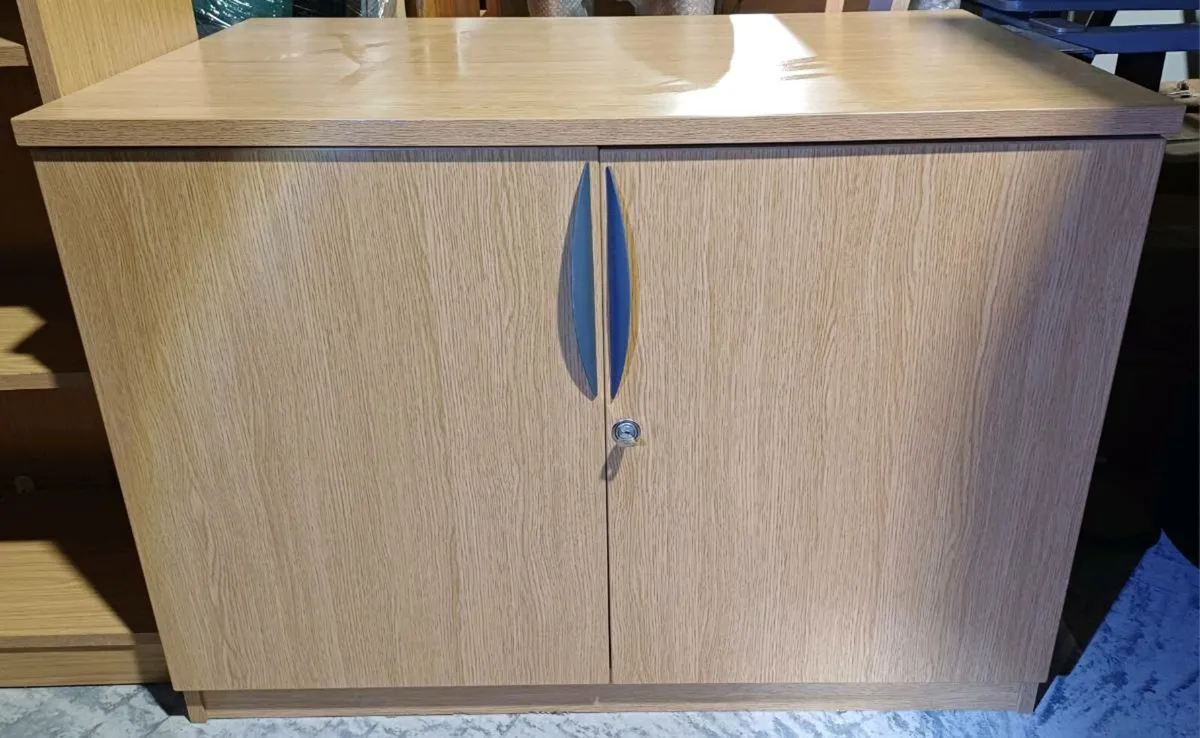 Half Height Oak Wooden Cabinet - Image 1