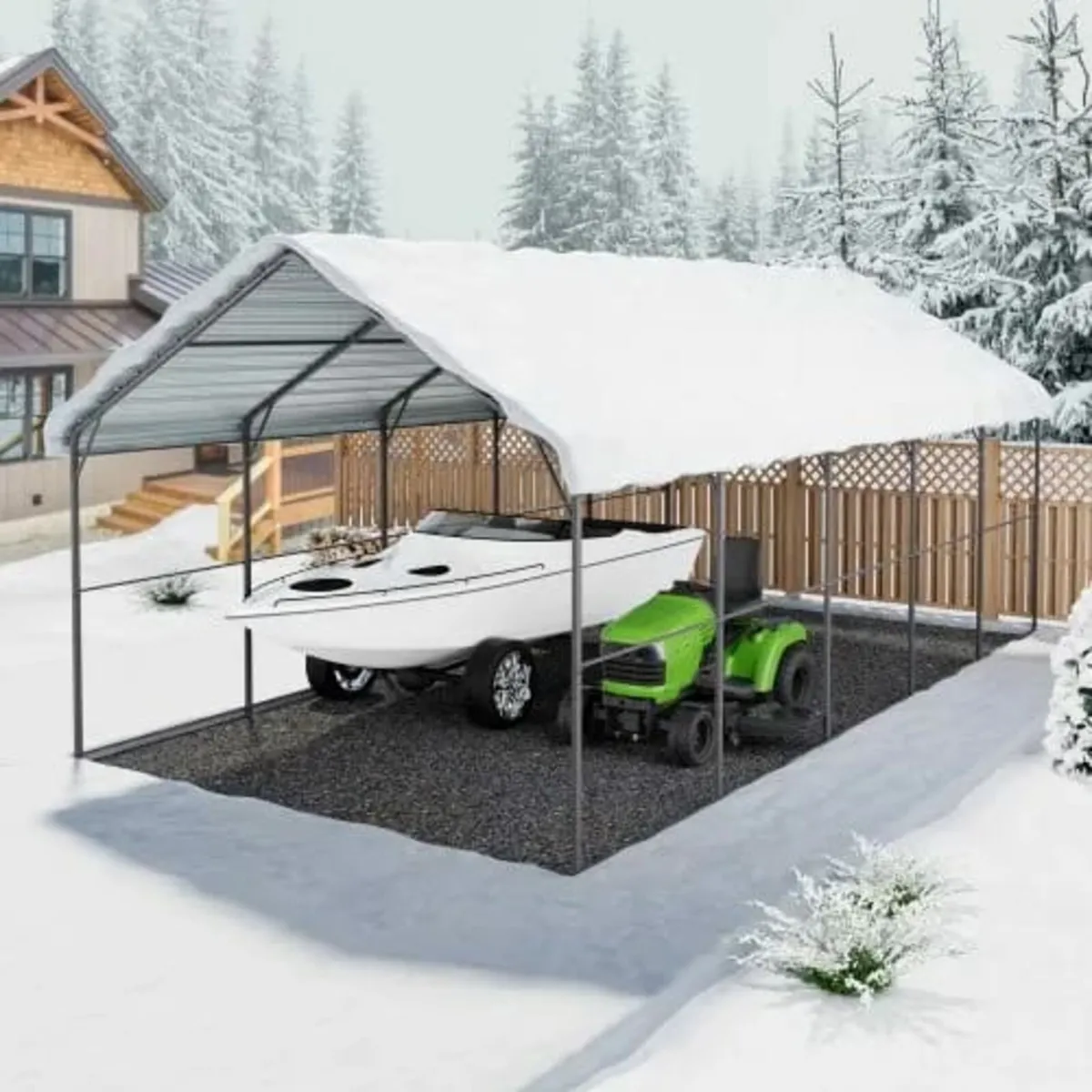 Heavy Duty Metal Carport, 13' x 26' Outdoor Carpor - Image 3