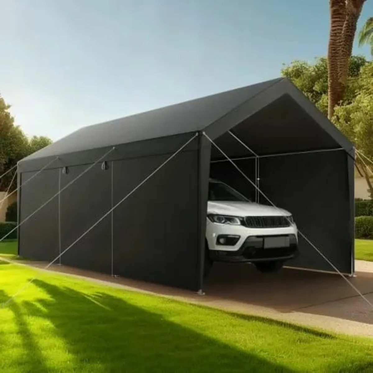 Carport, 10 x 20 FT Outdoor Car Canopy, Potable Ca - Image 3