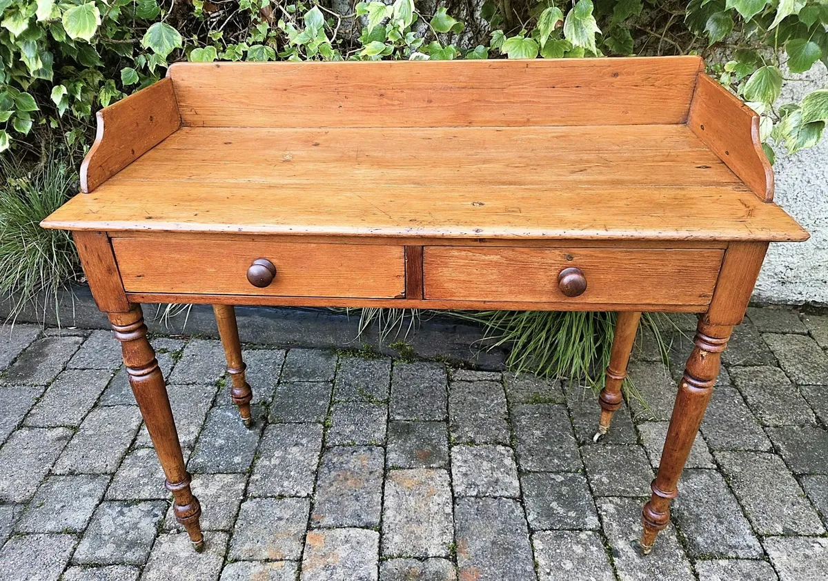 Victorian Pine Side Table- Circa 1880 - Image 1
