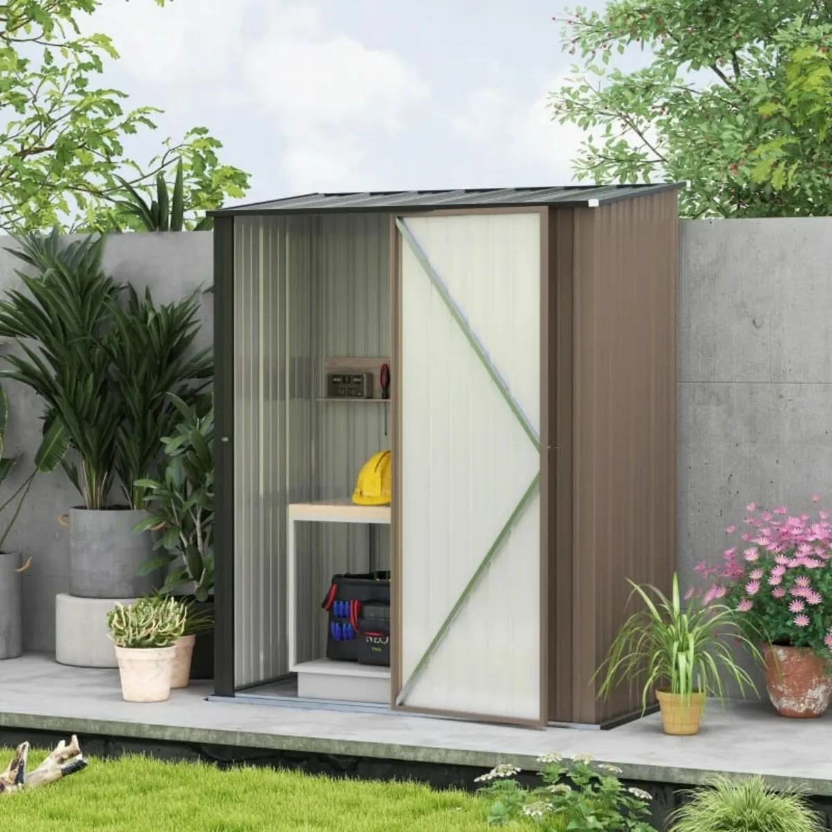5.3ft× 3.1ft Outdoor Storage Shed, Steel Garden Sh - Image 2