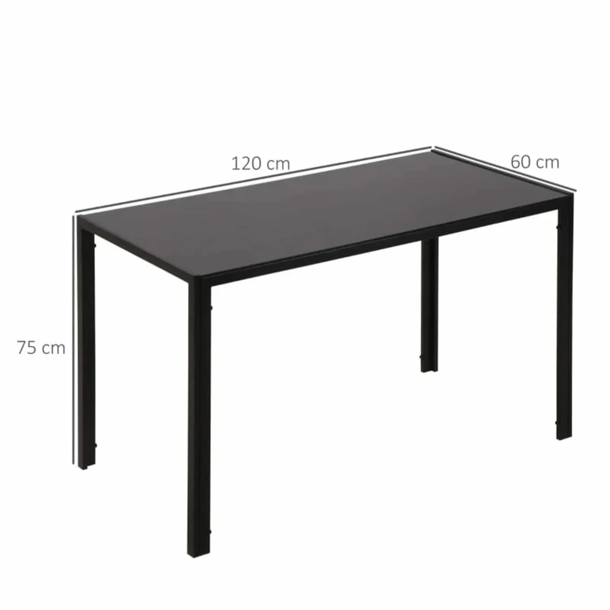 Modern Rectangular Dining Table for 4 People Glass - Image 3