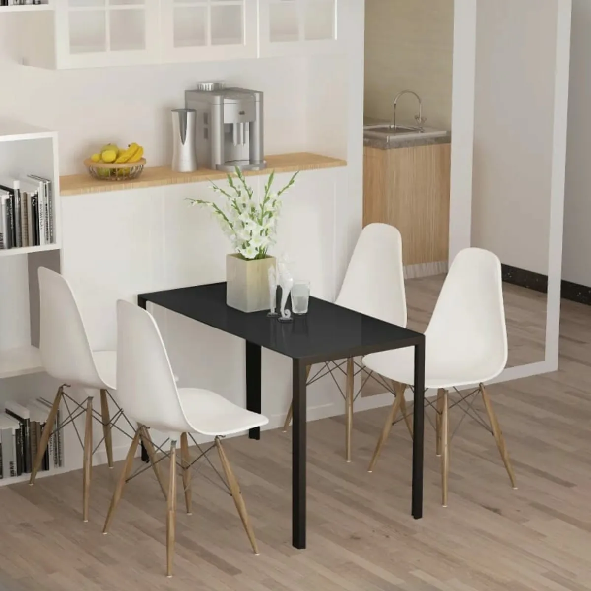 Modern Rectangular Dining Table for 4 People Glass - Image 4