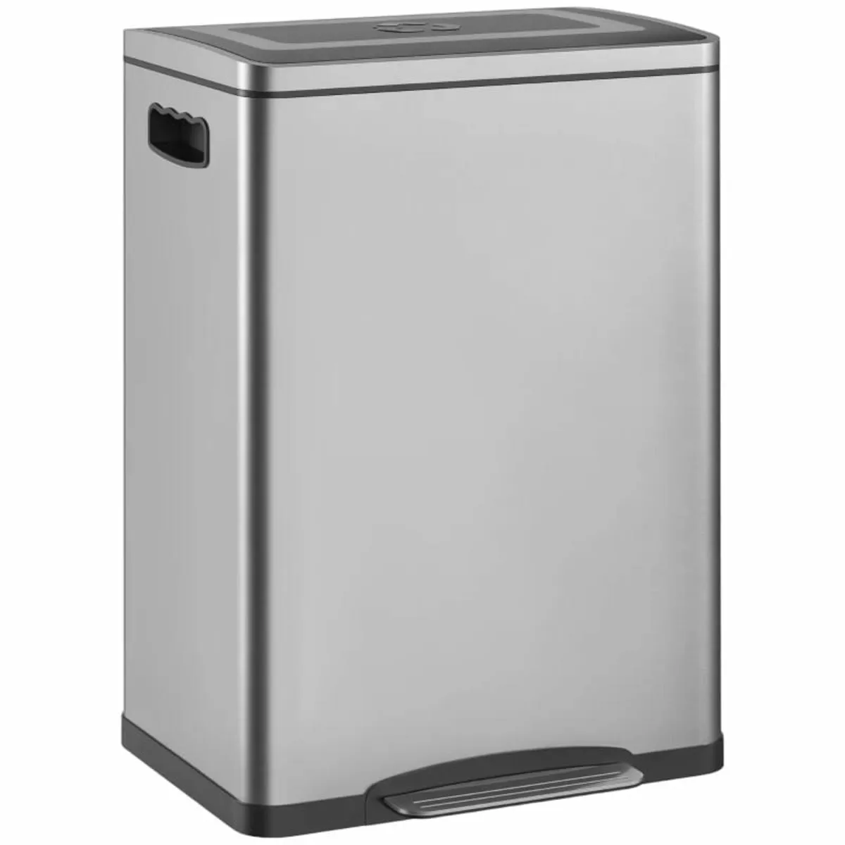 Trash Can, Bin with Lid and Pedal, Stainless Steel - Image 1