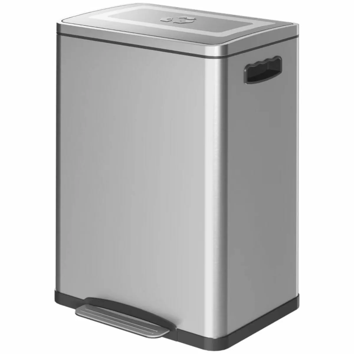 Trash Can, Bin with Lid and Pedal, Stainless Steel - Image 2