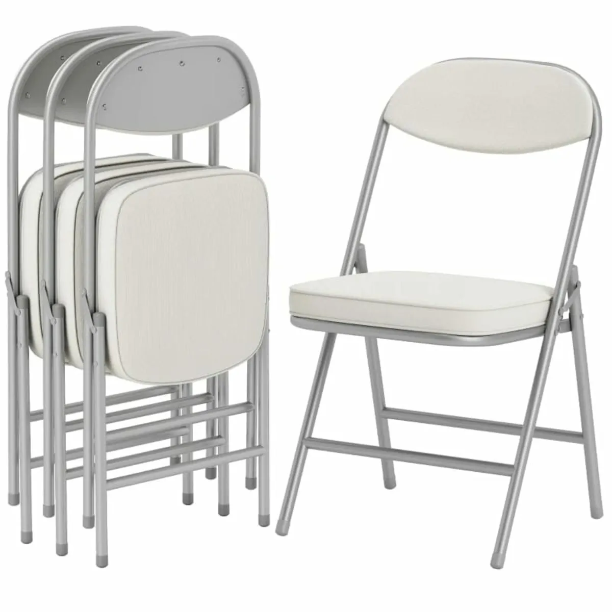 4-Piece Padded Folding Chairs Set, Foldable Chairs - Image 1