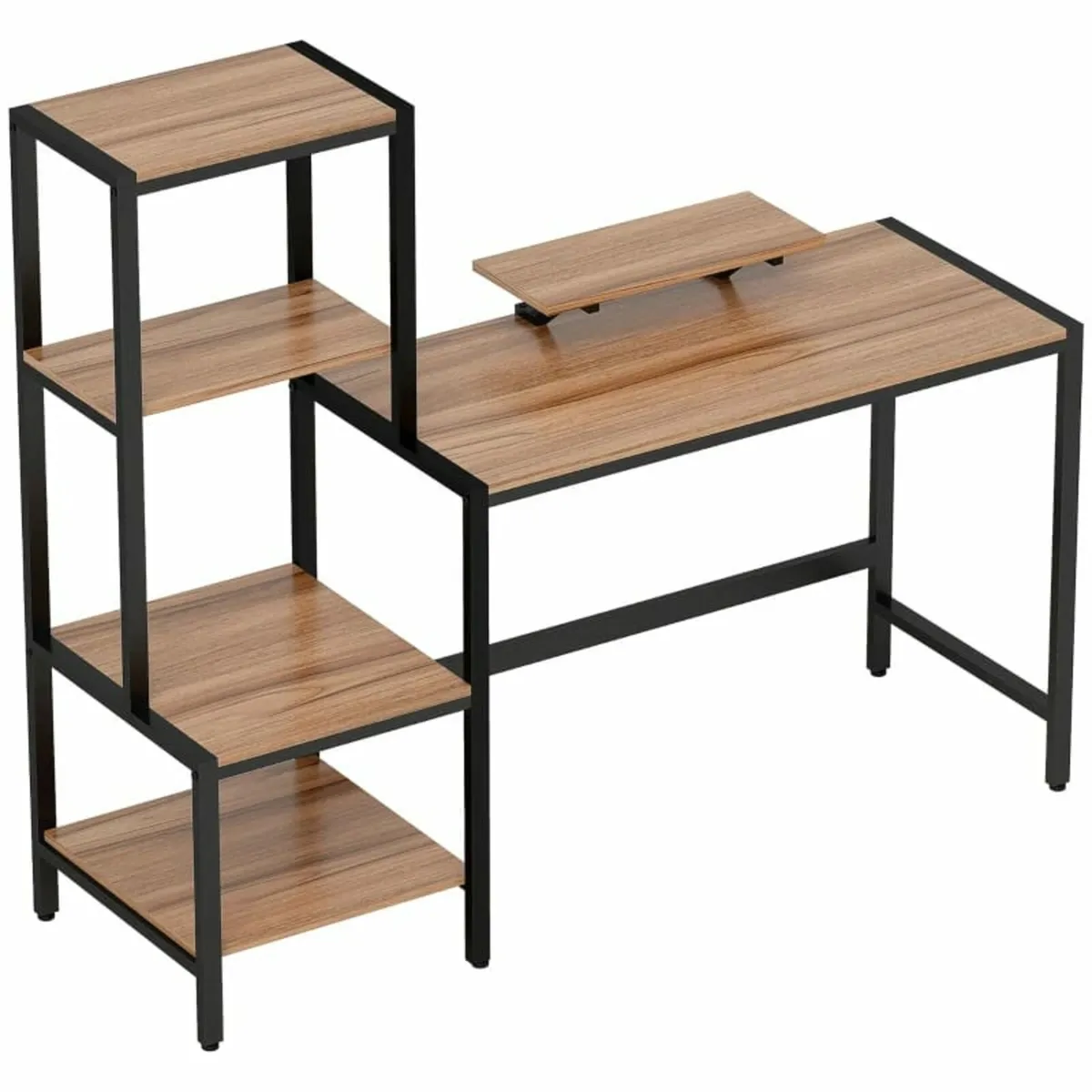 Computer Desk with Monitor Stand, Desk with 4-Tier - Image 1