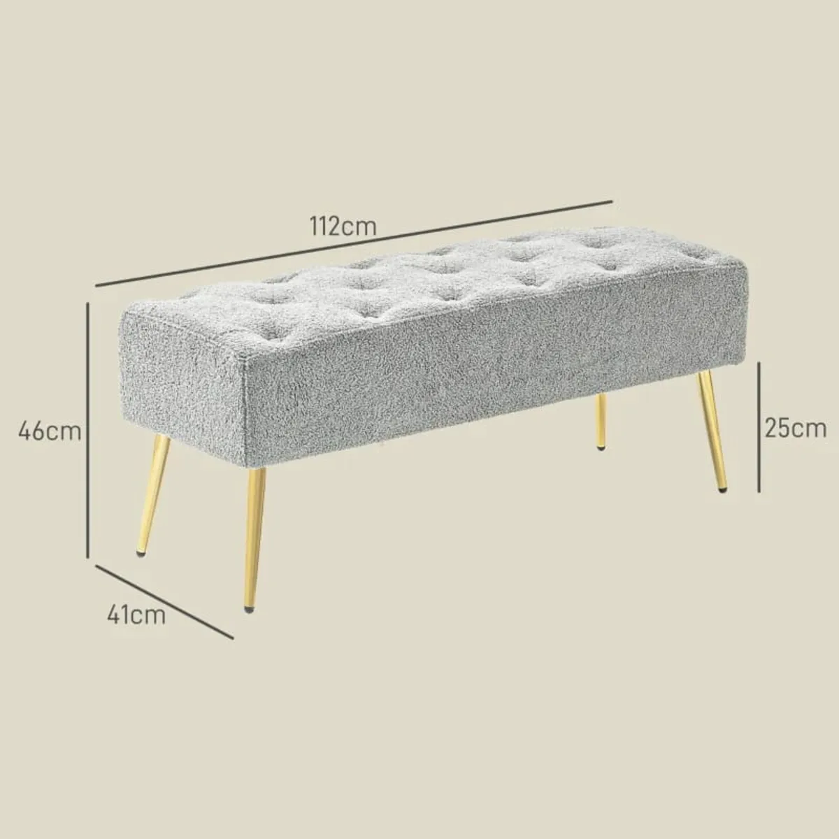 Bed Bench, Seating Bench, Soft Faux Lambswool Cove - Image 3