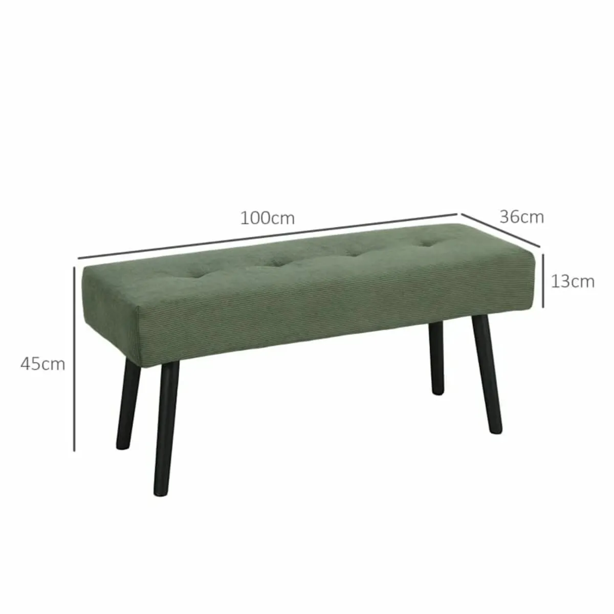 Upholstered Bench with Cord Upholstery, Bed Bench - Image 3