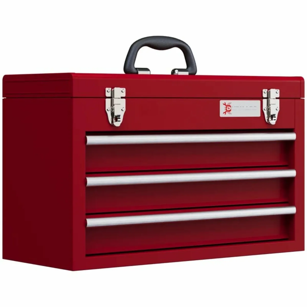 Lockable Metal Tool Box, 3 Drawer Tool Chest with - Image 1