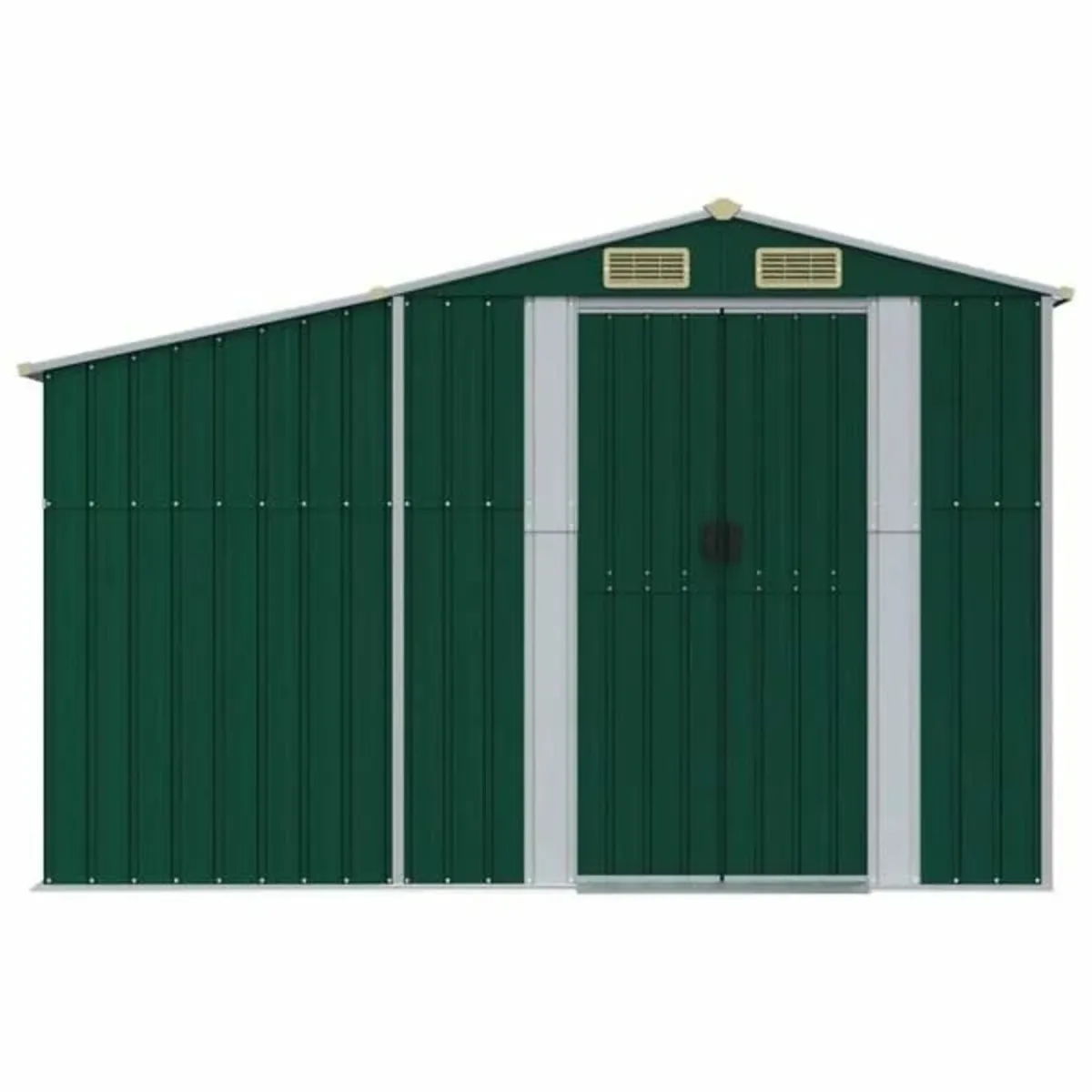 Garden Shed Green 277x365.5x179 cm Galvanised Stee - Image 4