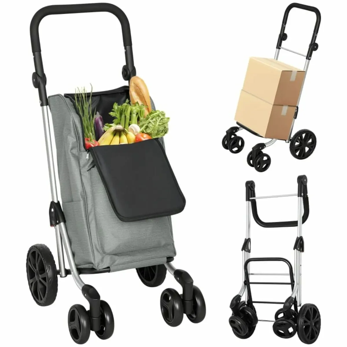 Shopping trolley, 46 L bag, foldable shopping cart - Image 3