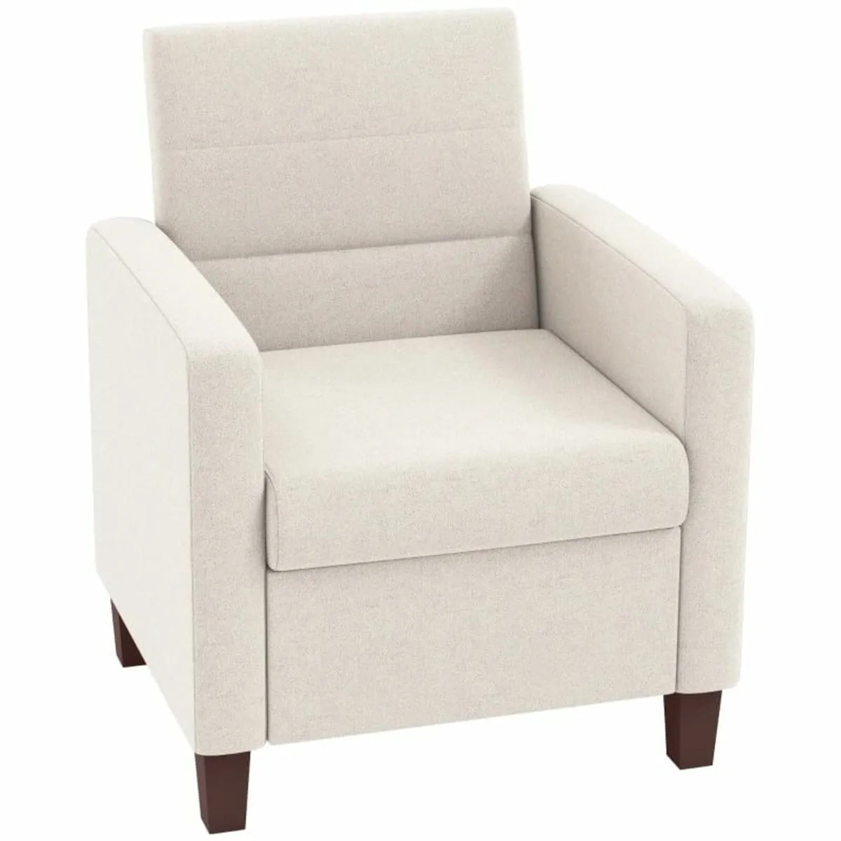 Upholstered chair in linen look, foam, seat cushio - Image 4