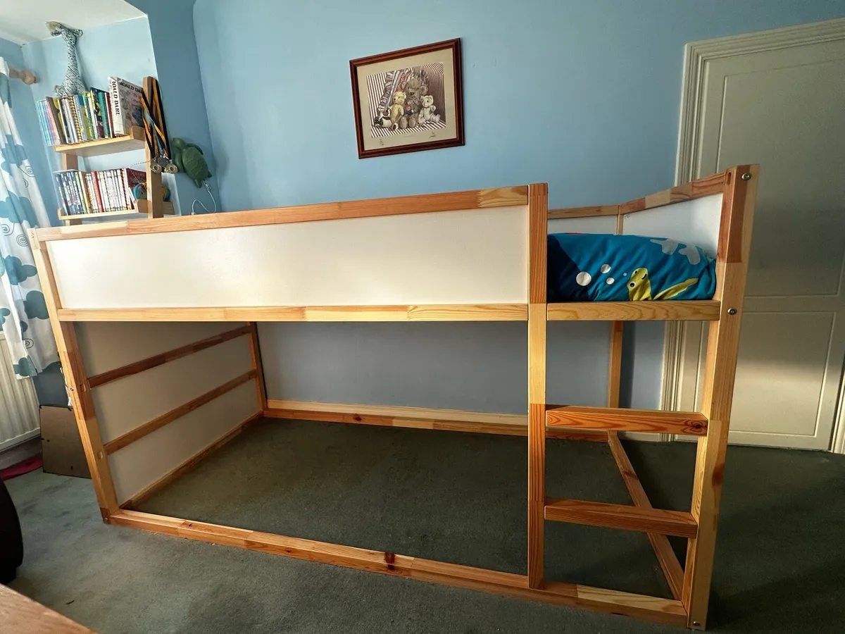 Ikea Kura Bed with Canopy and Åfjäll Mattress - Image 1