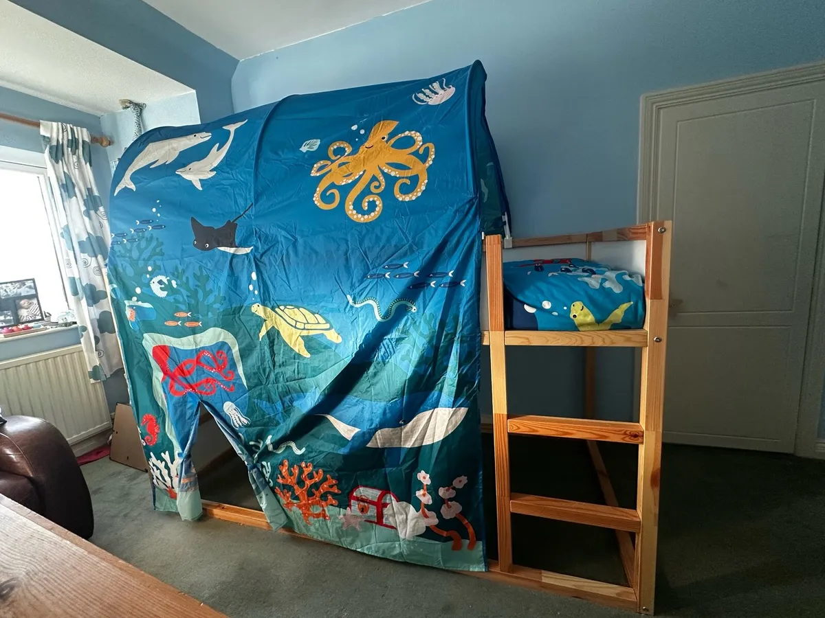 Ikea Kura Bed with Canopy and Åfjäll Mattress - Image 3