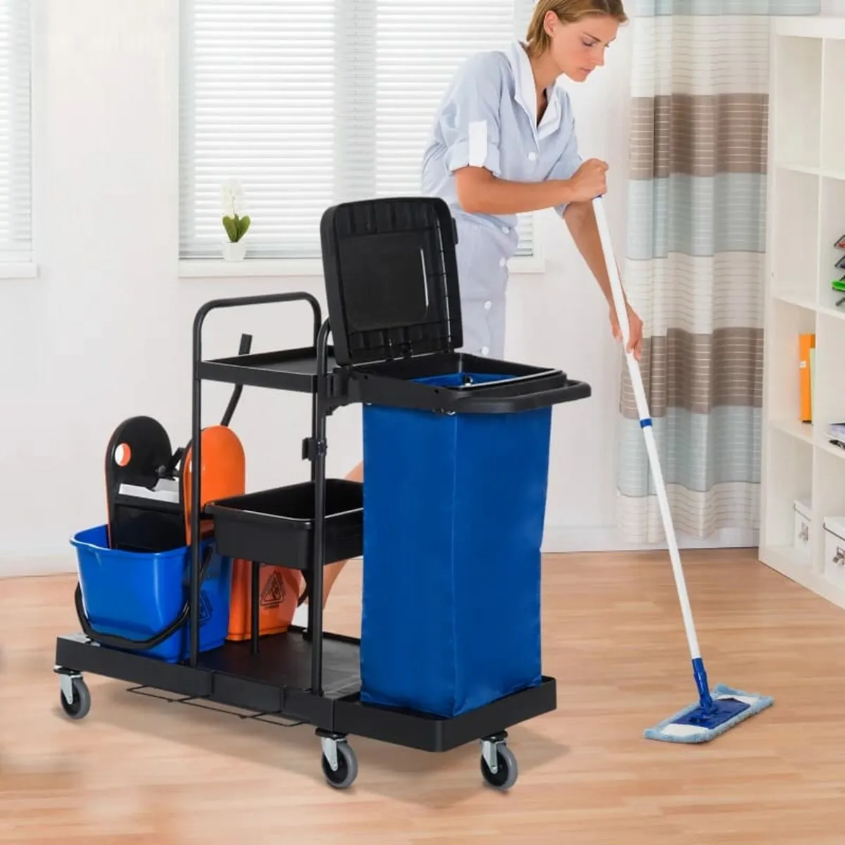 trolley wiping with mop press gastronomy trade pow - Image 3