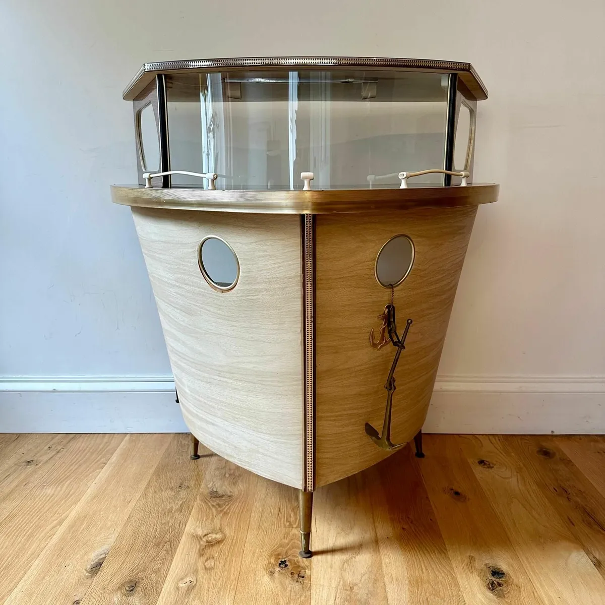 Vintage 1950s Melamine Cocktail Bar – Nautical Boa - Image 1