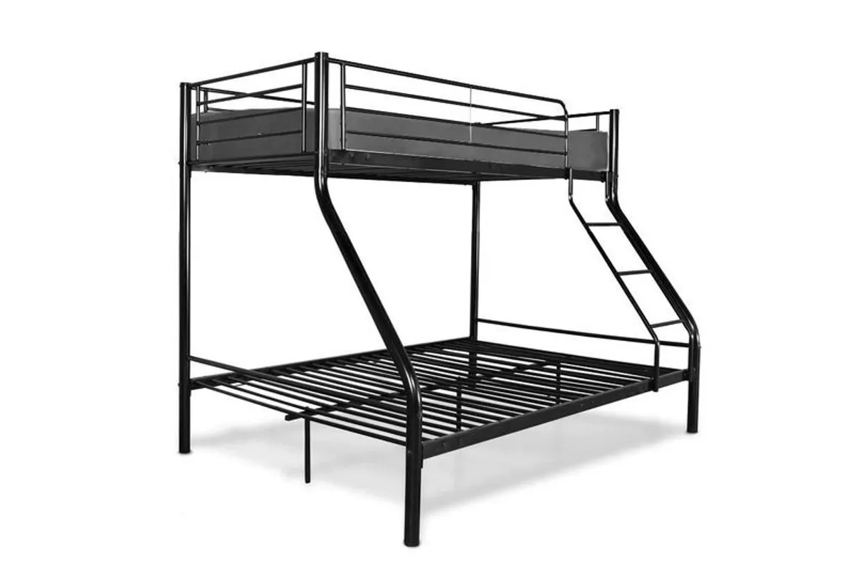 Black Double Metal Bunk Bed Free Delivery - Image 2