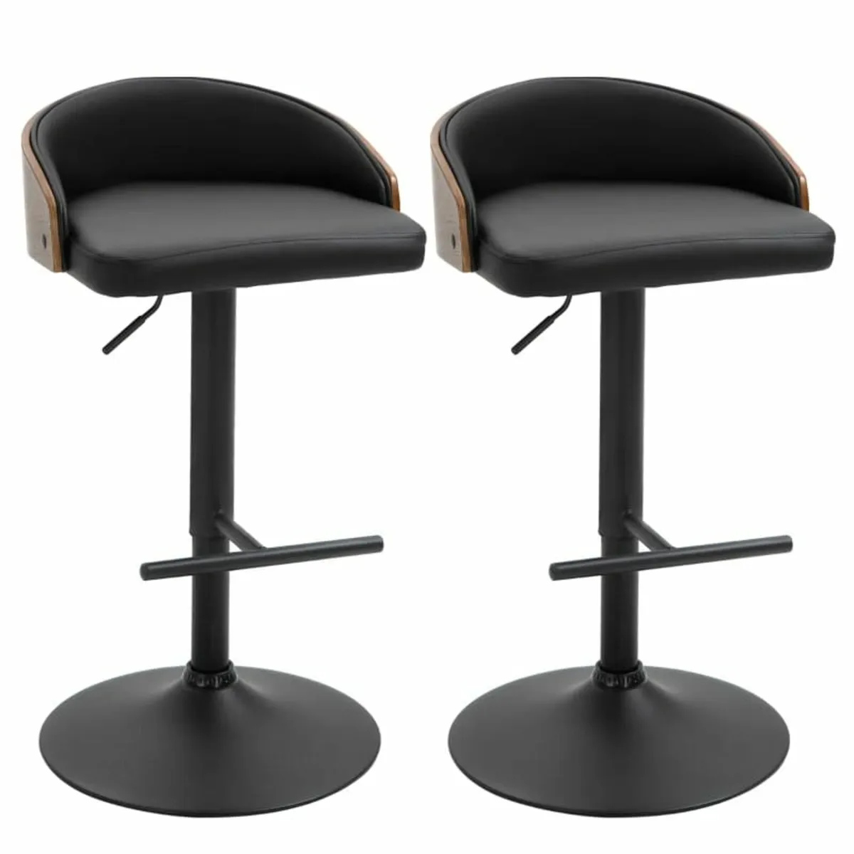 Set of 2 Bar Stools Swivel Bar Chairs with Footres - Image 2