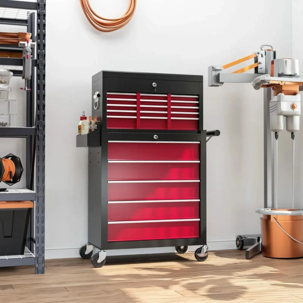 19 Drawer, Two-Part Tool Storage Chest on Wheels - - Image 4