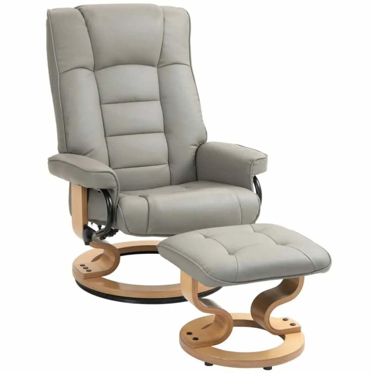 Recliner with Ottoman, swivel & recline, faux leat - Image 1