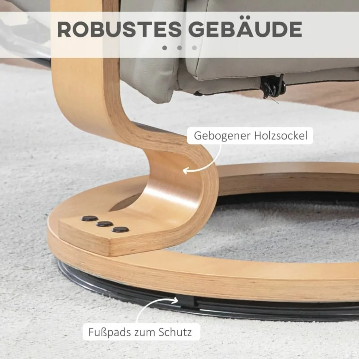 Recliner with Ottoman, swivel & recline, faux leat - Image 4