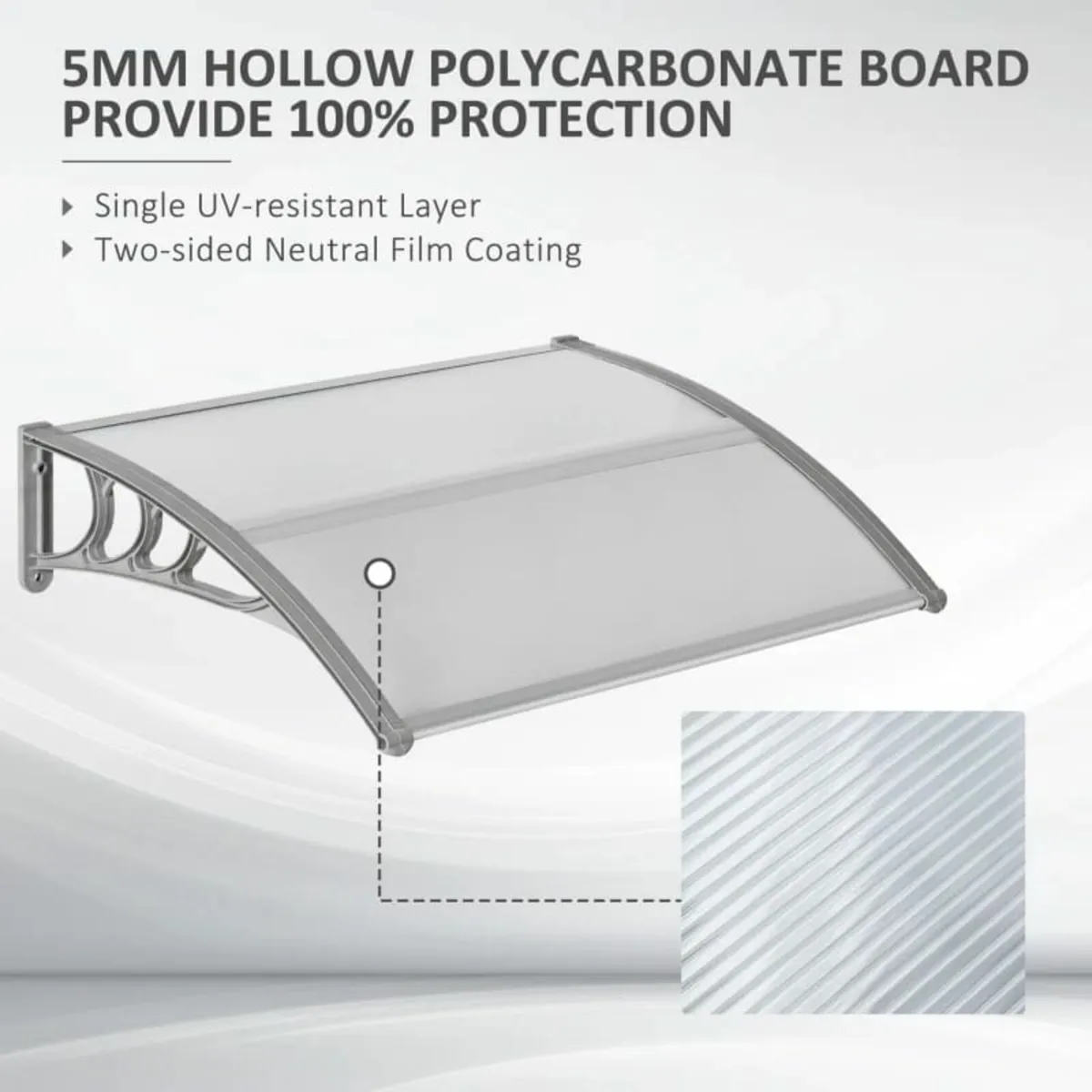 Door Canopy Awning Outdoor Window Rain Shelter Cov - Image 4