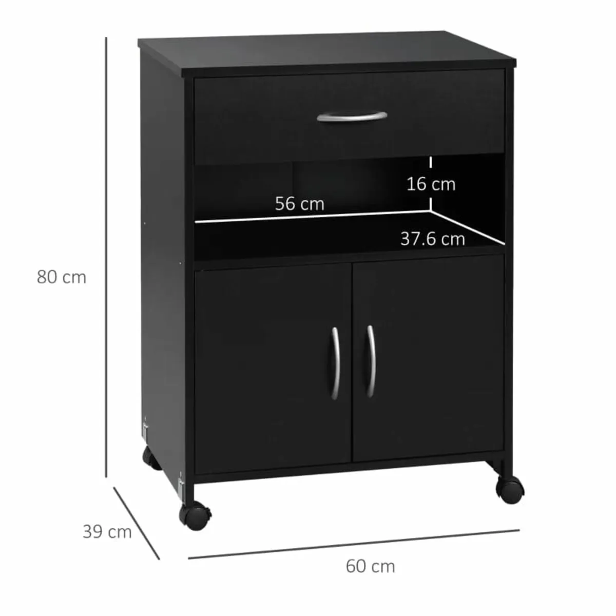 Stand Mobile Printer Cabinet with Storage, Open Sh - Image 3