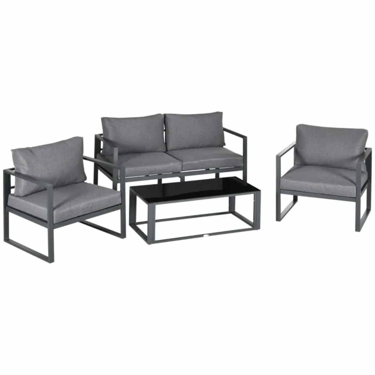 4 Pieces Garden Sofa Set, Including 2 Single Armch - Image 1