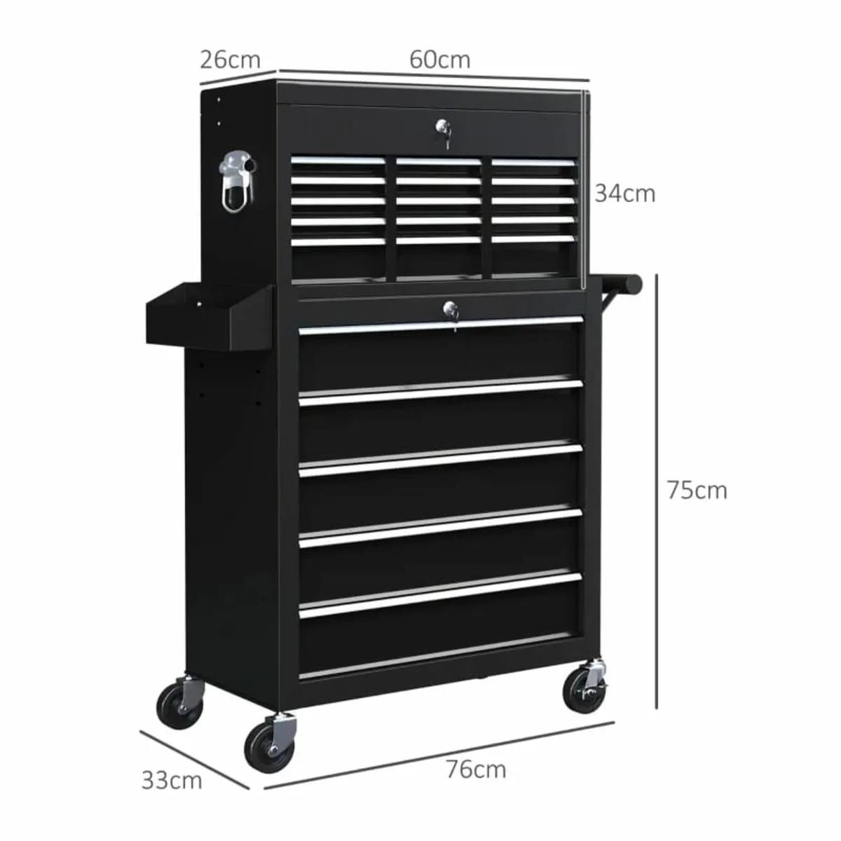 19 Drawer, Two-Part Tool Storage Chest on Wheels - - Image 4