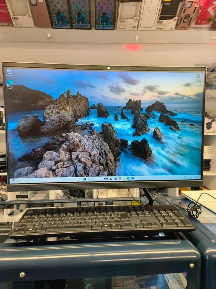 Lenovo All in One Intel Core i3 10th Gen 23.8 inch Led All in One Desktop (8GB/ 1TB SSD/ Windows 11 Home / Integrated Graphics/ Black) - Image 1