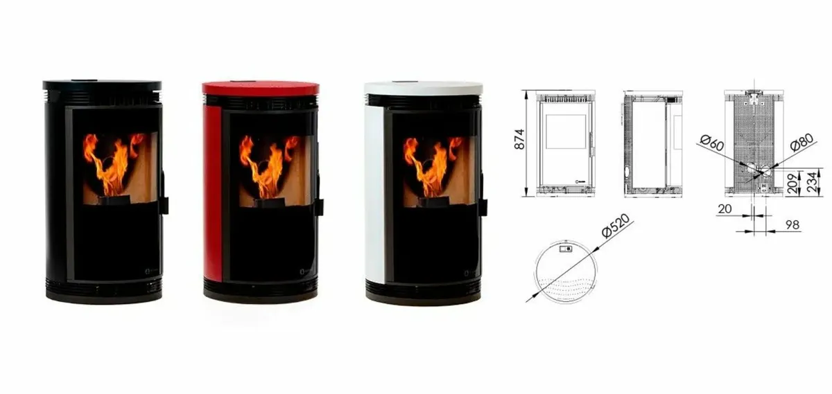 White 7.5Kw, wood pellet stove, good condition - Image 2