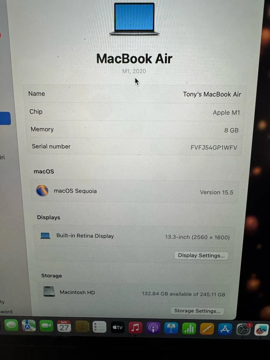 Apple laptop Air M1 2020 - Image 3