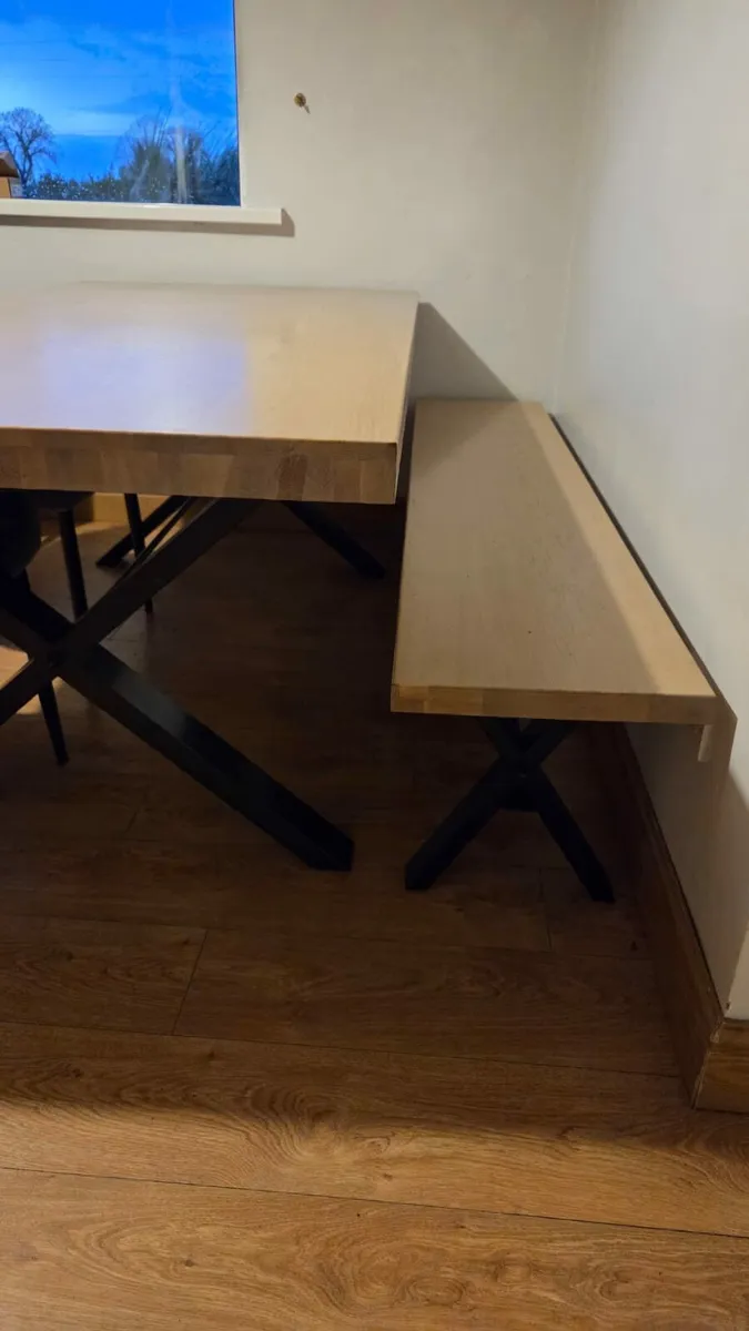 Kitchen table, bench and chairs - Image 2